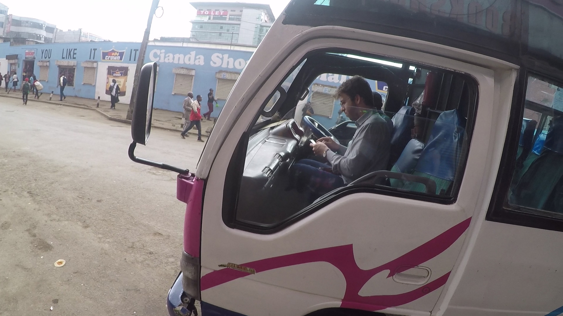 Research Associate Carmelo Ignaccolo while recording matatus’ data.